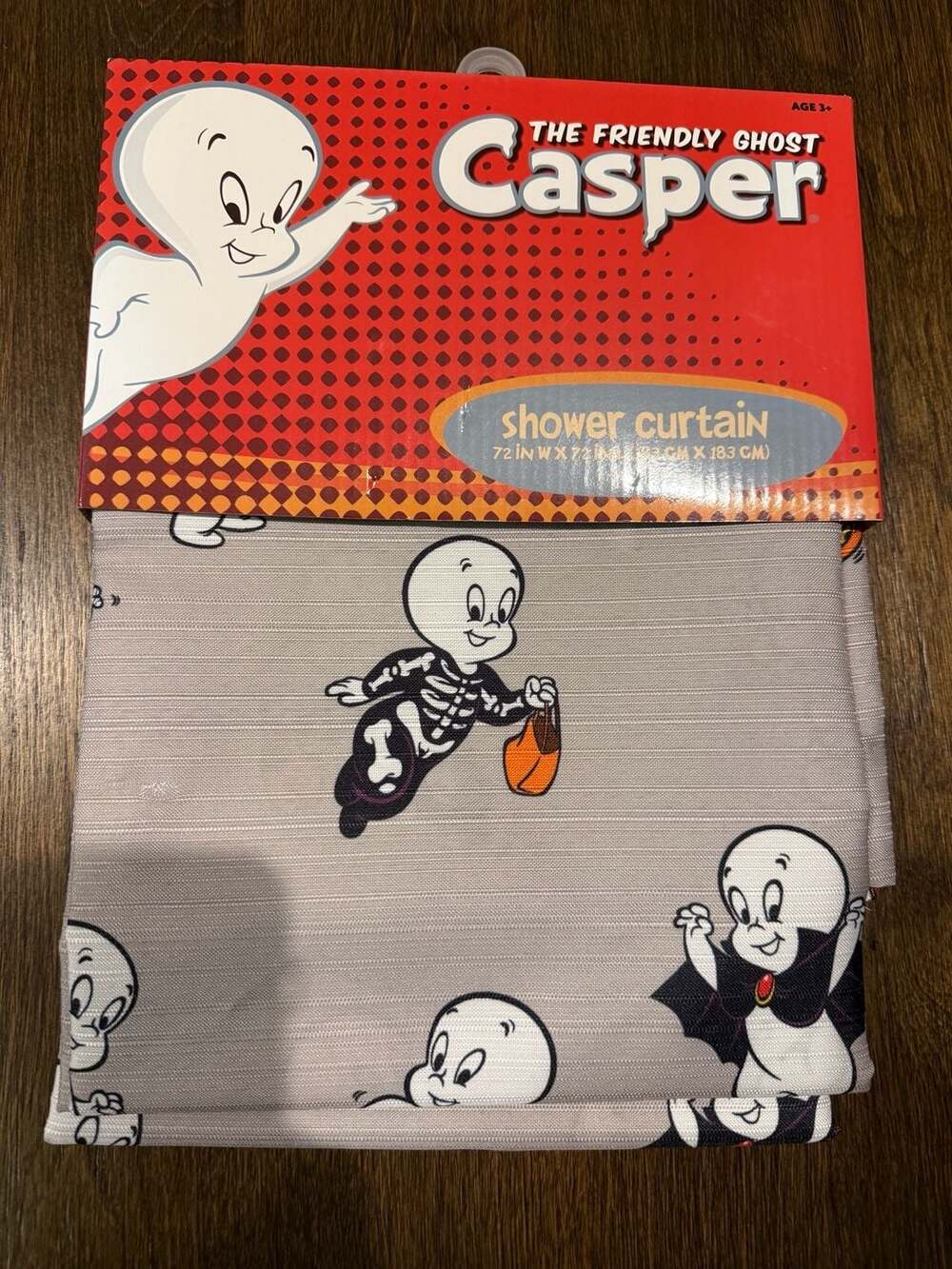 Casper The Friendly Ghost Shower Curtain 72 in W x 72 in L Halloween